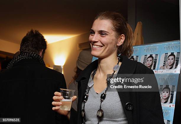 Claudia Zanelle attends the "A Letto Dopo Il Carosello" theatre premiere at Teatro 7 on November 23, 2010 in Rome, Italy.