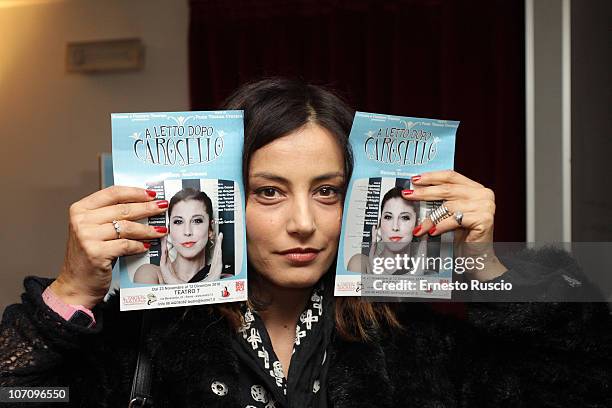 Alessia Barela attends the "A Letto Dopo Il Carosello" theatre premiere at Teatro 7 on November 23, 2010 in Rome, Italy.