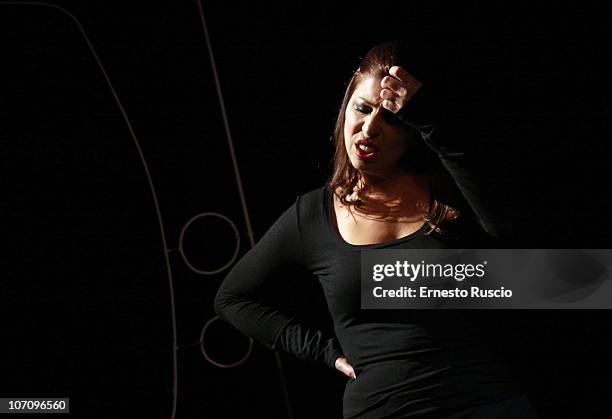 Michela Andreozzi attends the "A Letto Dopo Il Carosello" theatre premiere at Teatro 7 on November 23, 2010 in Rome, Italy.