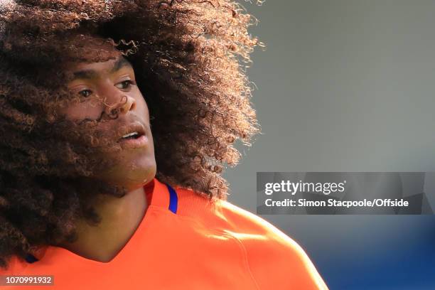 1st September 2016 - International Friendly - England U19 v Netherlands U19 - Tahith Chong of Netherlands shows off his afro hairstyle - .