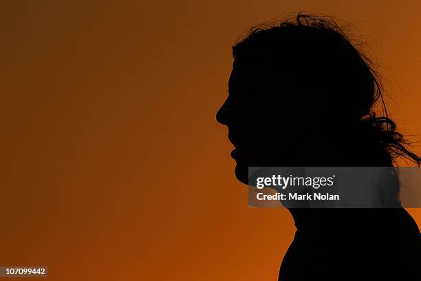 Ben Kennedy of the Jets watches on as the sun sets during the round 16 A-League match between the Newcastle Jets and the Central Coast Mariners at...
