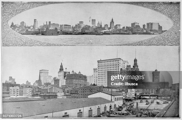 antique photograph: new york - 1900 stock illustrations