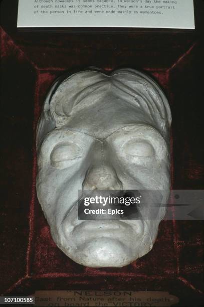The death mask of Lord Horatio Nelson as taken after his death on board HMS Victory, photo July 1987.