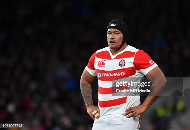 Asaeli Ai Valu of Japan during the Quilter International match between England and Japan on November 17, 2018 in London, United Kingdom.