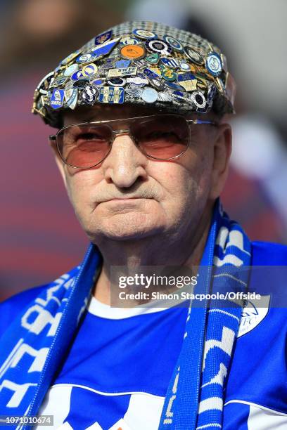 7th August 2016 - Sky Bet EFL Championship - Sheffield Wednesday v Aston Villa - A Sheff Wed fan with plenty of pins and badges on his flat cap hat -...