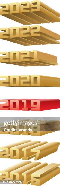 drei dimensionale 2019(2016-2023) - 2018 2019 calendar stock-grafiken, -clipart, -cartoons und -symbole