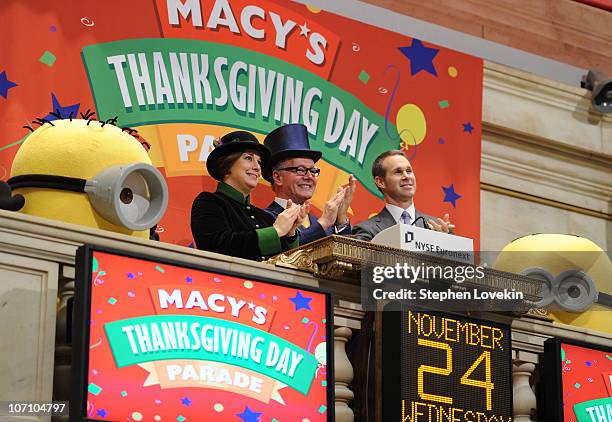 Macy's Thanksgiving Day Parade executive producer Amy Kule, former executive producer Robin Hall, NYSE, Global Corporate Client Group Senior Vice...