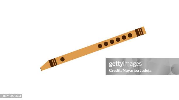flute icon - flute playing indian god stock illustrations