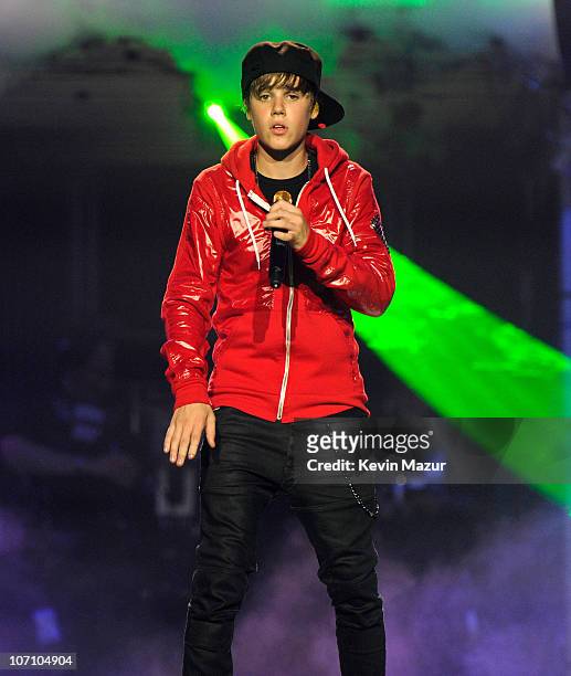 Justin Bieber performs at Madison Square Garden on August 31, 2010 in New York City.