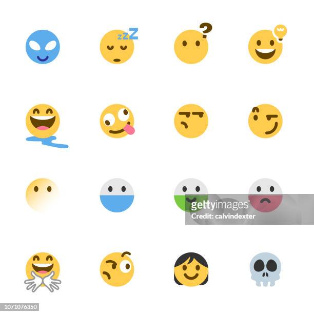cute colorful emoticons set - rest cure stock illustrations