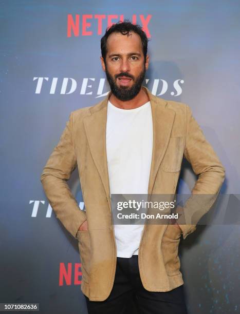 Alex Dimitriades attends the premiere of the first Australian Netflix original series Tidelands on December 10, 2018 in Sydney, Australia.