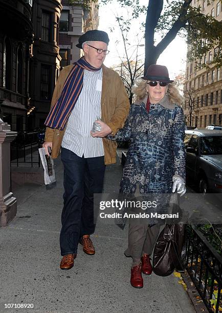 John Lithgow and wife Jean Taynton go shopping on 80th St West side on November 24, 2010 in New York City.