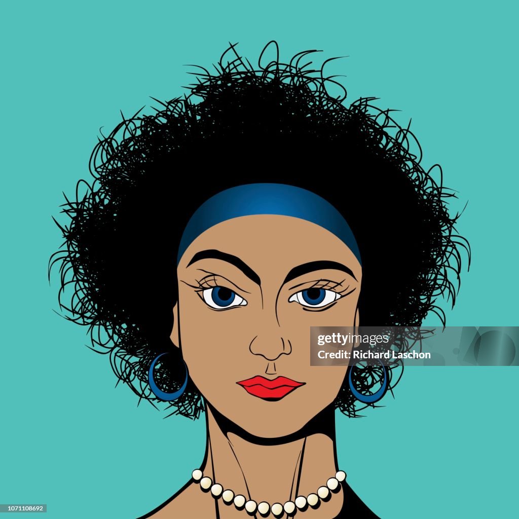 Portrait Of Curly Hair Blue Eyed Girl Avatar Drawing Romania High-Res  Vector Graphic - Getty Images