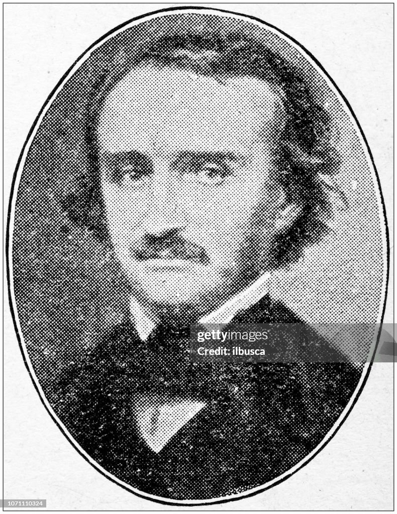 Antique portraits of important people - American authors: Edgar Allan Poe