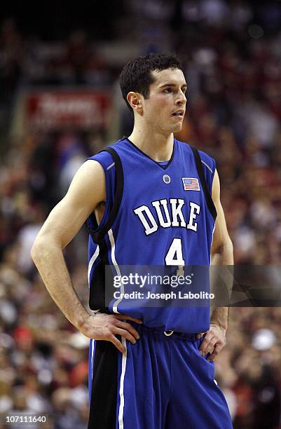 Duke's J.J. Redick became the all-time leading scorer in ACC history versus Temple at the Wachovia Center, Philadelphia, Feb. 25, 2006. He scored 11...