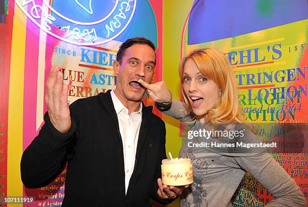 Actor Soenke Moehring and actress Natalie Alison attend the Kiehl's Store Opening on November 24, 2010 in Munich, Germany.