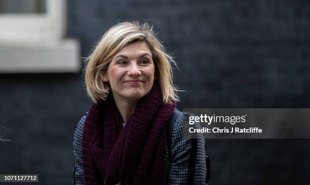 Jodie Whittaker attends a Children's Christmas Party at 11 Downing Street on December 10, 2018 in London, England.