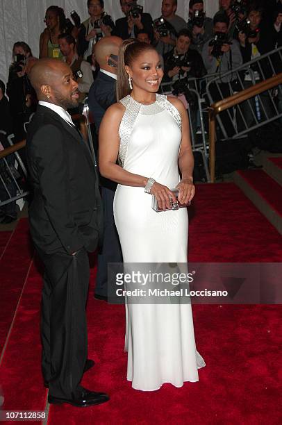 Producer Jermaine Dupri and singer Janet Jackson attend the Metropolitan Museum of Art Costume Institute Gala "Superheroes: Fashion And Fantasy" at...
