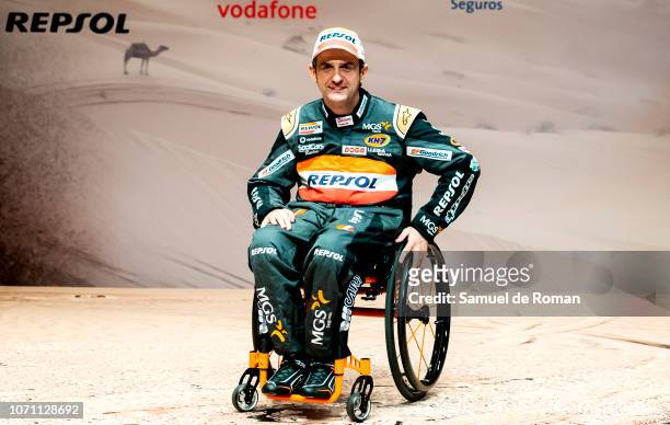Isidre Esteve attends a press conference presenting the Dakar 2019 Repsol Rally Team on December 10, 2018 in Madrid, Spain.