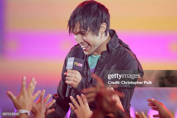 Host Pete Wentz during the premiere taping of MTV's "FNMTV" on June 11, 2008 in Hollywood, CA. The show airs Fridays at 8pm on MTV.