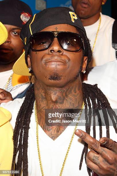 Lil Wayne arrives at the House of Hype Pre-Awards Party in Los Angeles on September 6, 2008.