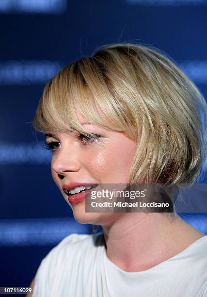 Actress Michelle Williams attends a screening of "Synecdoche, New York" hosted by The Cinema Society and Mulberry at the AMC Loews 19th Street East...