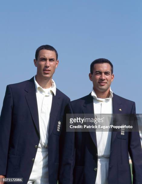 Brothers Ben and Adam Hollioake on their Test debut for England before the 5th Ashes Test match between England and Australia at Trent Bridge,...
