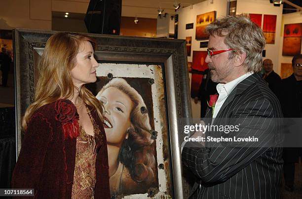 Jane Seymour and artist Bill Mack during Actress Jane Seymour Attends the Unveiling of The Original Hollywood Sign Collection at Artexpo New York...