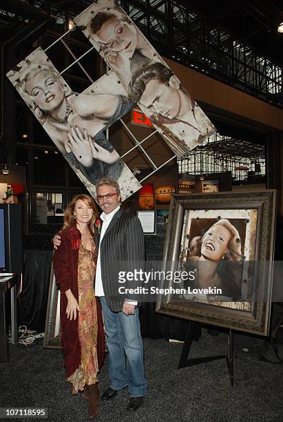Jane Seymour and artist Bill Mack during Actress Jane Seymour Attends the Unveiling of The Original Hollywood Sign Collection at Artexpo New York...