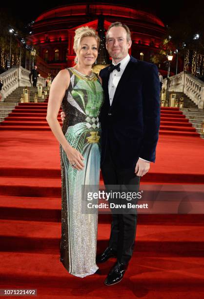 Nadja Swarovski and Rupert Adams arrive at The Fashion Awards 2018 in partnership with Swarovski at the Royal Albert Hall on December 10, 2018 in...
