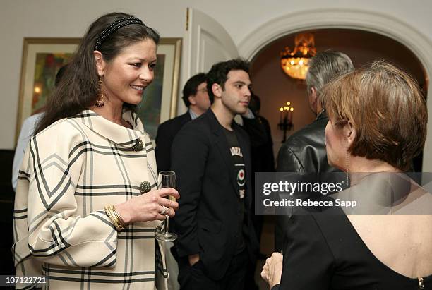 Catherine Zeta-Jones and Carrie Fisher during 10th Annual Bermuda International Film Festival - Jurors Dinner at Private Residence in Hamilton,...