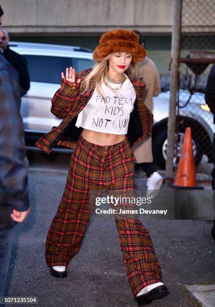 Miley Cyrus seen on the streets of Weehawken on December 10, 2018 in New Jersey.