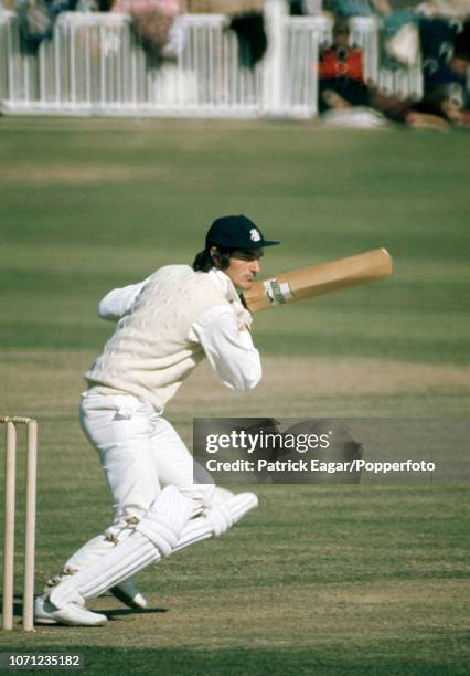 Alan Knott of Kent batting for England during the Test Trial match between England and The Rest at New Road, Worcester, 29th May 1974.