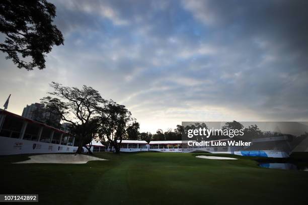 General view of the 18th green during day two of the Honma Hong Kong Open at The Hong Kong Golf Club on November 23, 2018 in Hong Kong, Hong Kong.