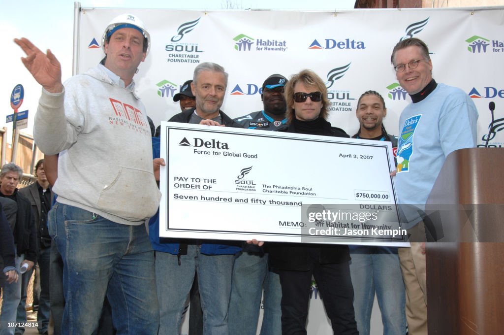 Jon Bon Jovi, The Philadelphia Soul And Delta Airlines Team Up With Habitat For Humanity To Create Affordable Housing - April 3,