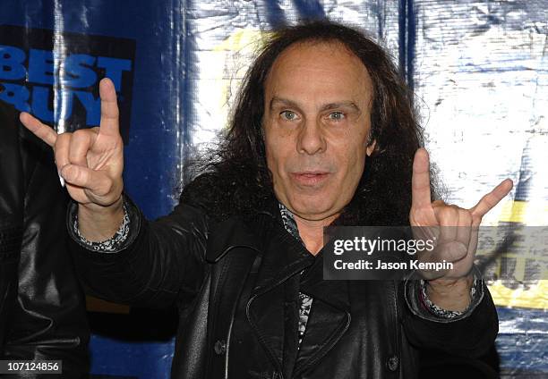 Ronnie James Dio during Black Sabbath In-Store Appearance For "Heaven and Hell: The Dio Years" - April 3, 2007 at Best Buy - 5th Avenue in New York...