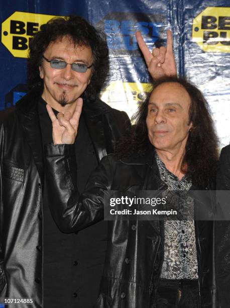 Tony Iommi and Ronnie James Dio during Black Sabbath In-Store Appearance For "Heaven and Hell: The Dio Years" - April 3, 2007 at Best Buy - 5th...