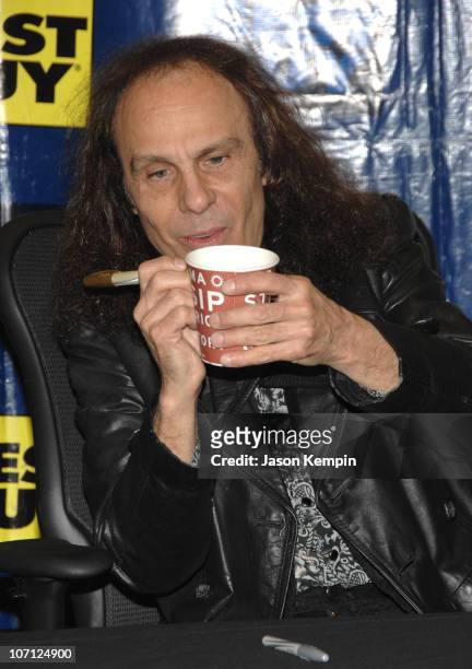 Ronnie James Dio during Black Sabbath In-Store Appearance For "Heaven and Hell: The Dio Years" - April 3, 2007 at Best Buy - 5th Avenue in New York...