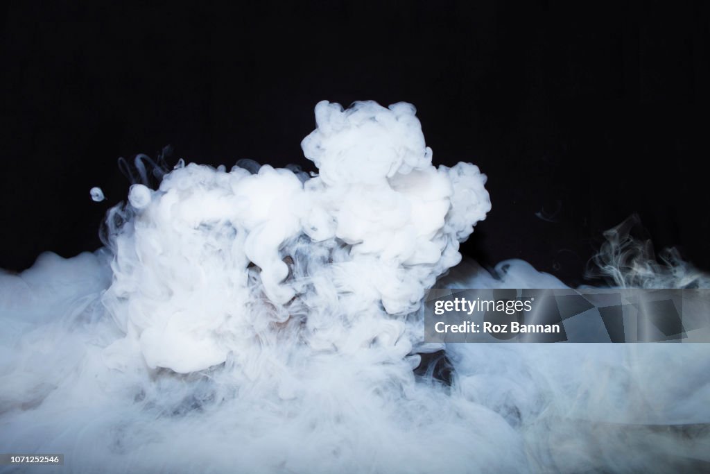 Dry ice in a cauldron