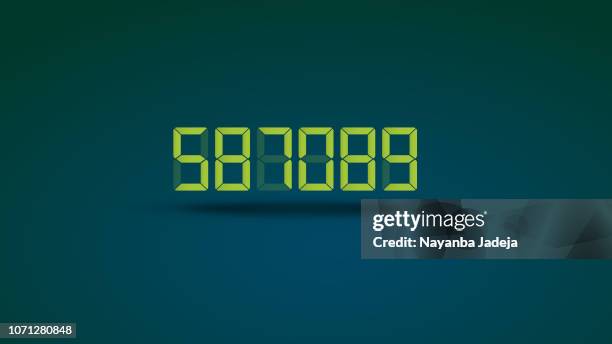 digital numeric meter display - number-one-black-background stock illustrations