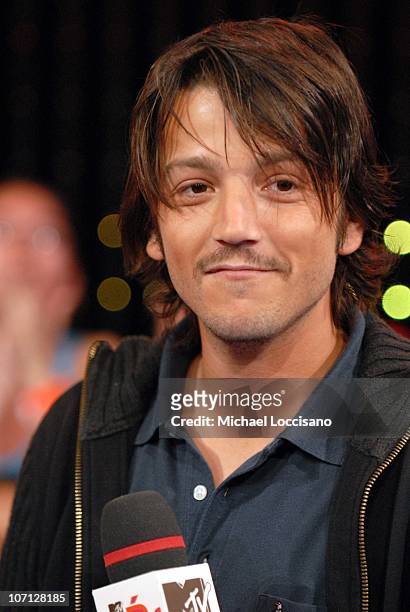Diego Luna during Ne-Yo, Diego Luna and Obe Visit, and Jennifer Pena Guest Host MTV Tr3s' "MiTRL" - April 24, 2007 at MTV Studios - Times Square in...