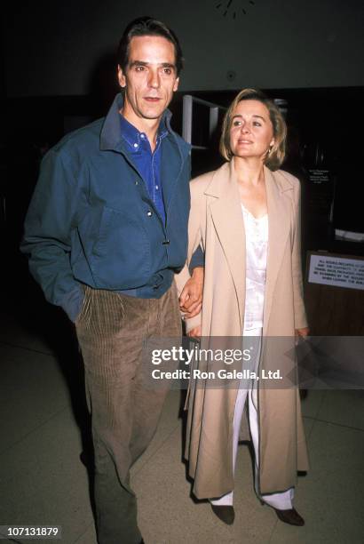 Jeremy Irons and Sinead Cusack during "Waterland" Premiere - October 12, 1992 at Bruno Walter Auditorium in New York City, New York, United States.