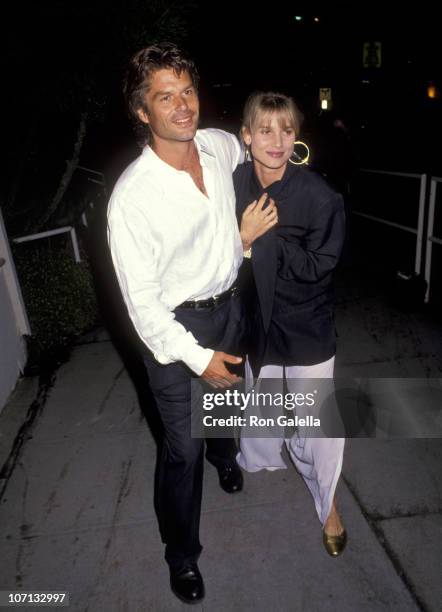 Harry Hamlin and Nicollette Sheridan during Harry Hamlin and Nicollette Sheridan Sighting at Spago in West Hollywood - November 10, 1990 at Spago in...