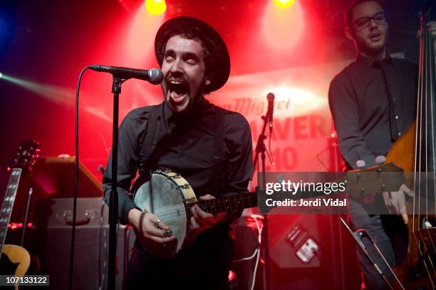 Adriano Galante and Martin Leiton of Seward perform on stage at Sala Apolo during day one of San Miguel Primavera Club Festival on November 24, 2010...