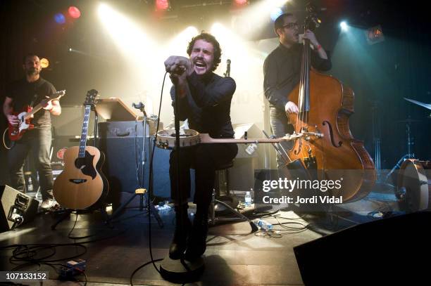 Raul del Moral, Adriano Galante and Martin Leiton of Seward perform on stage at Sala Apolo during day one of San Miguel Primavera Club Festival on...