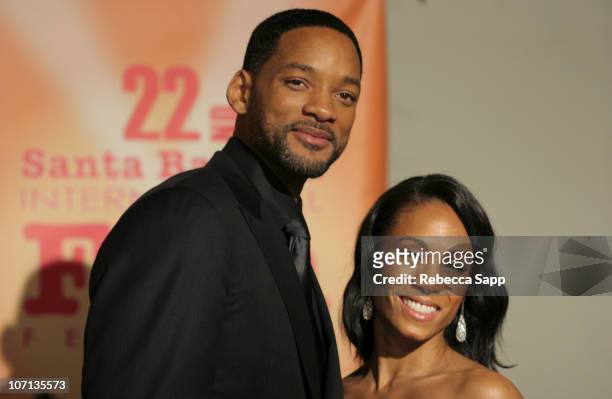 Will Smith and Jada Pinkett Smith during 22nd Annual Santa Barbara International Film Festival - Will Smith Honored With The Modern Master Award -...