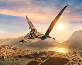 Pterosaur scene 3D illustration