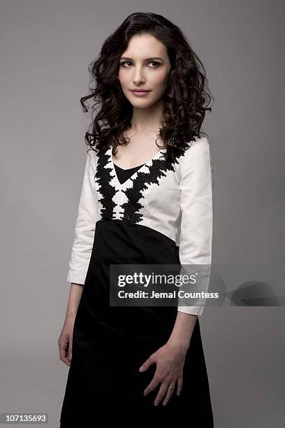 Actress Liane Balaban poses at 75 Varick Street December 16, 2008 in New York City.