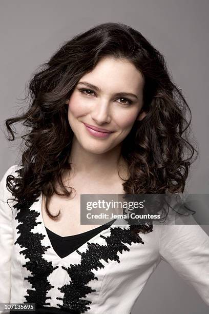 Actress Liane Balaban poses at 75 Varick Street December 16, 2008 in New York City.