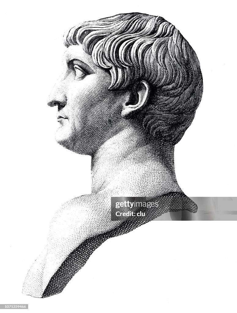 Bust of Trajan, roman emperor